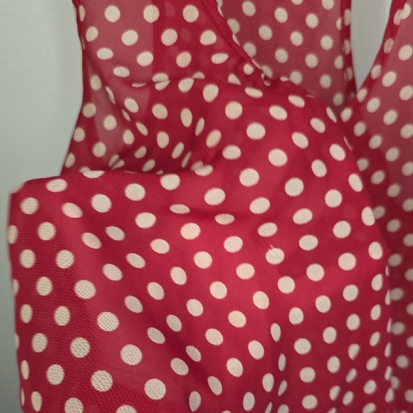 TeenBell Red Polka Dot Semi Sheer Tank Top - Picture 4 of 4